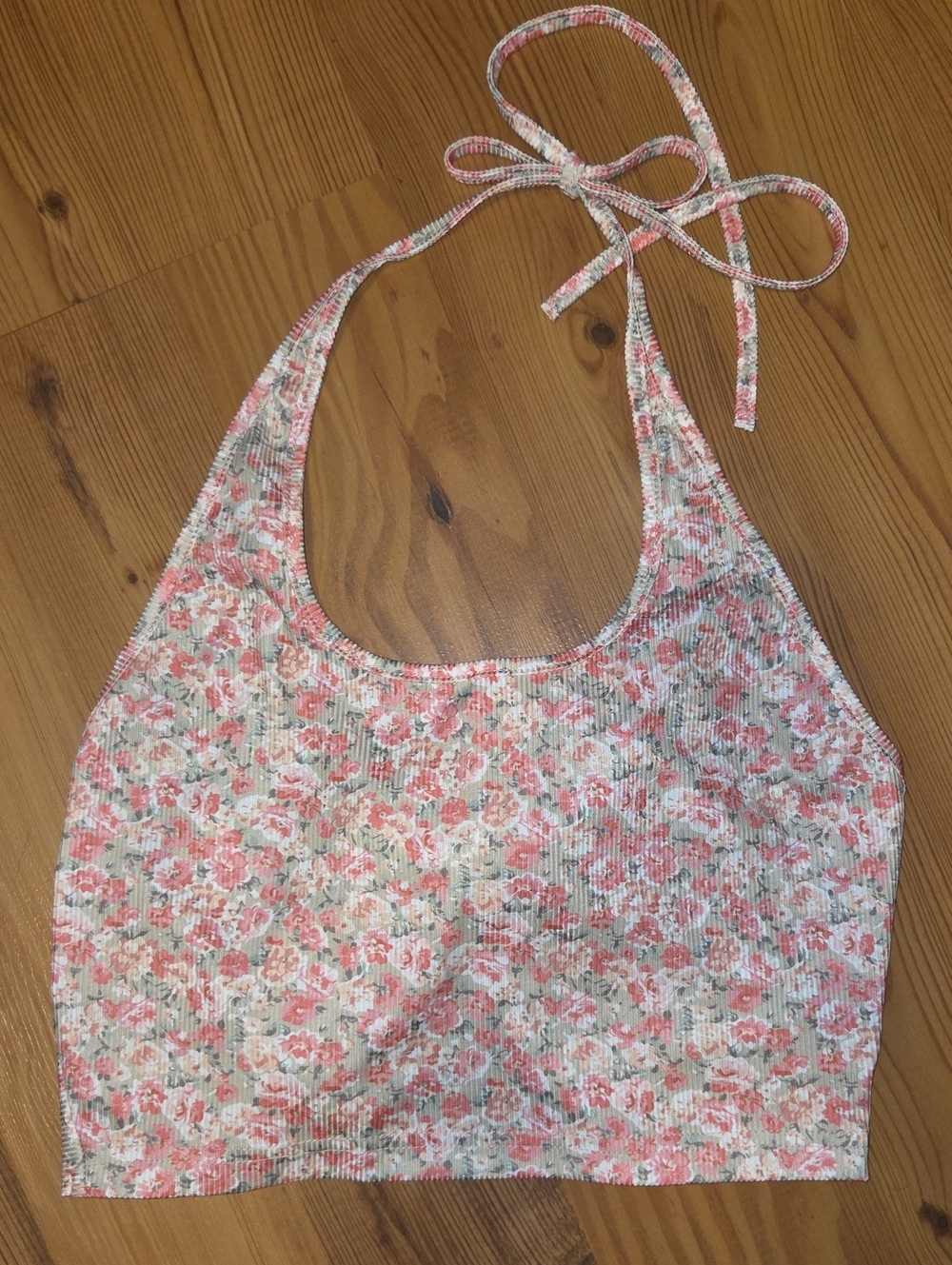 SHEIN Pink Floral Halter Camisole